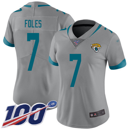 Nike Jaguars #7 Nick Foles Silver Women's Stitched NFL Limited Inverted Legend 100th Season Jersey