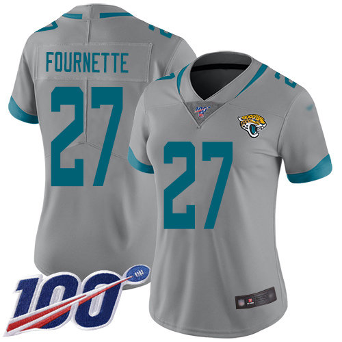 Nike Jaguars #27 Leonard Fournette Silver Women's Stitched NFL Limited Inverted Legend 100th Season Jersey