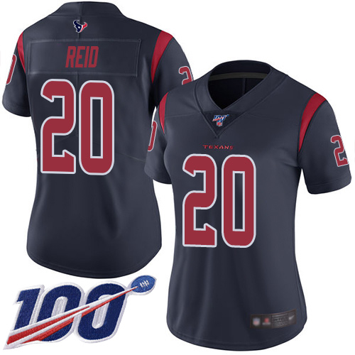 Nike Texans #20 Justin Reid Navy Blue Women's Stitched NFL Limited Rush 100th Season Jersey