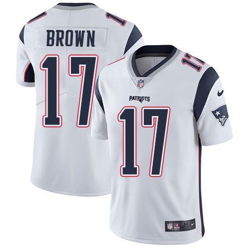 Nike Patriots #17 Antonio Brown White Men's Stitched NFL Vapor Untouchable Limited Jersey