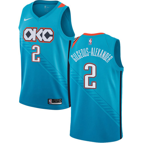 Nike Thunder #2 Shai Gilgeous-Alexander Turquoise NBA Swingman City Edition 2018-19 Jersey