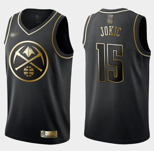 Nike Nuggets #15 Nikola Jokic Black Gold NBA Swingman Limited Edition Jersey