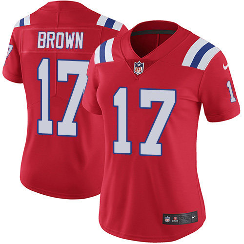 Nike Patriots #17 Antonio Brown Red Alternate Women's Stitched NFL Vapor Untouchable Limited Jersey