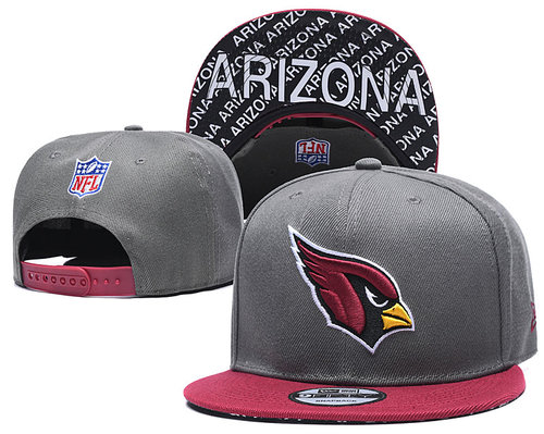 Arizona Cardinals Team Logo Gray Red Adjustable Hat TX