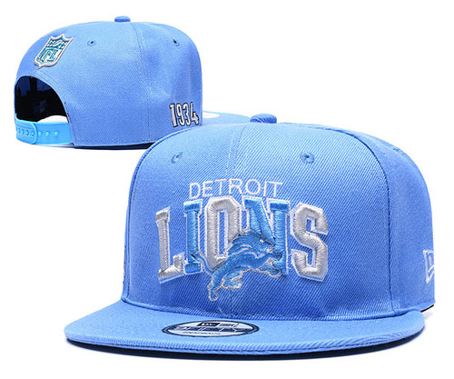 Lions Team Logo Light Blue 1934 Anniversary Adjustable Hat YD