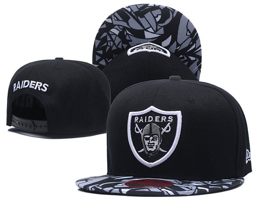 Raiders Fresh Logo Black Adjustable Hat LT