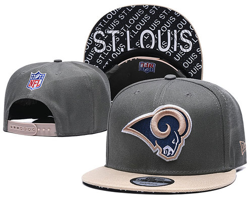 Rams Team Logo Gray Cream Adjustable Hat TX