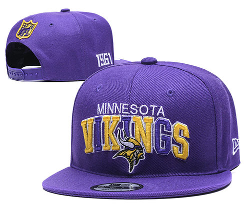 Vikings Team Logo Purple 1961 Anniversary Adjustable Hat YD