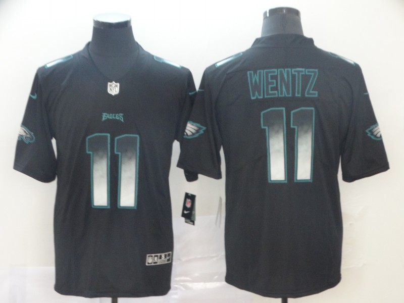 Nike Eagles 11 Carson Wentz Black Arch Smoke Vapor Untouchable Limited Jersey