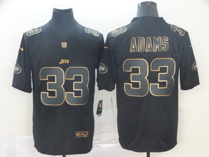 Nike Jets 33 Jamal Adams Black Gold Vapor Untouchable Limited Jersey