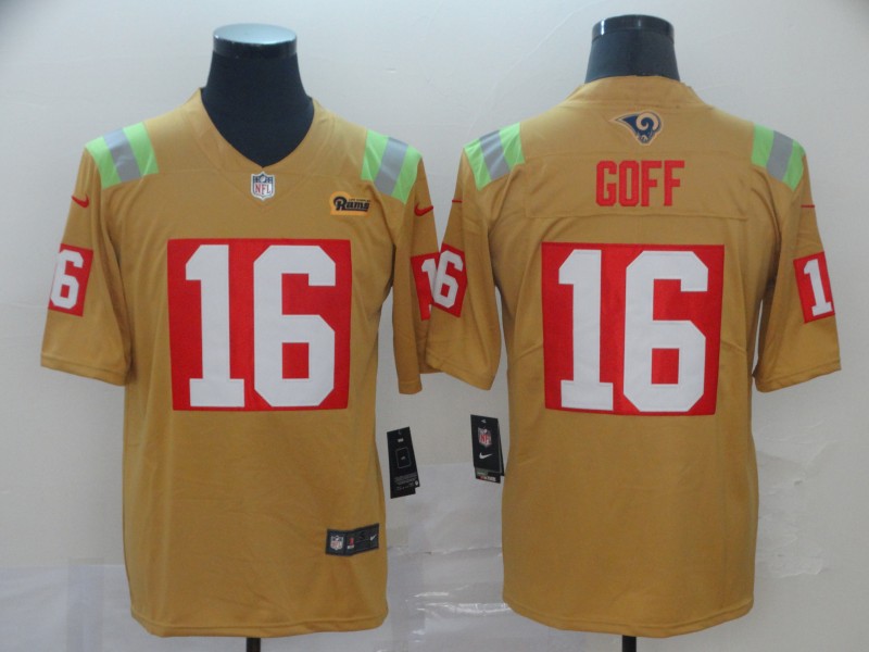 Nike Rams 16 Jared Goff Gold City Edition Vapor Untouchable Limited Jersey