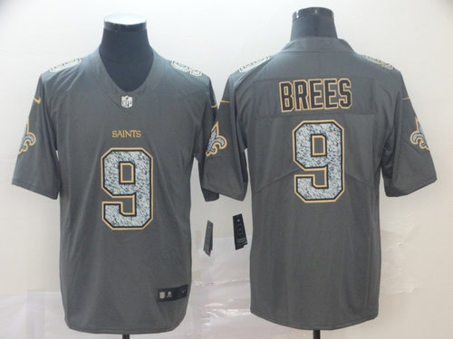 Nike Saints 9 Drew Brees Gray Camo Vapor Untouchable Limited Jersey