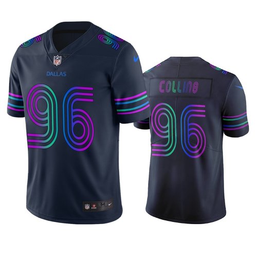 Dallas Cowboys #96 Maliek Collins Navy Vapor Limited City Edition NFL Jersey