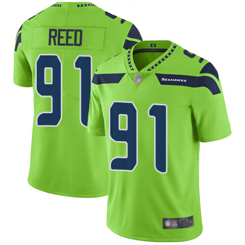 Seahawks #91 Jarran Reed Green Men's Stitched Football Limited Rush Jersey