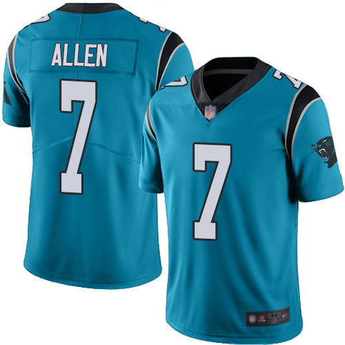 Panthers #7 Kyle Allen Blue Men's Stitched Football Limited Rush Jersey