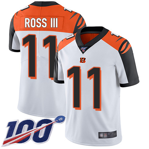 Nike Bengals #11 John Ross III White Men's Stitched NFL 100th Season Vapor Limited Jersey