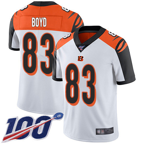 Nike Bengals #83 Tyler Boyd White Men's Stitched NFL 100th Season Vapor Limited Jersey