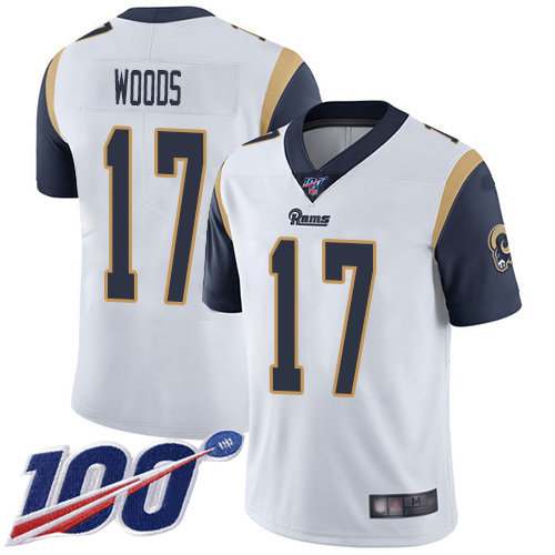 Nike Rams #17 Robert Woods White Men's Stitched NFL 100th Season Vapor Limited Jersey