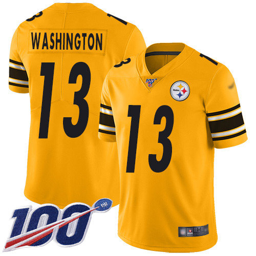 Nike Steelers #13 James Washington Gold Men's Stitched NFL Limited Inverted Legend 100th Season Jersey