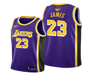 Men's Los Angeles Lakers #23 LeBron James 2020 Purple Finals Stitched NBA Jersey