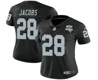 Women's Las Vegas Raiders Black #28 Josh Jacobs 2020 Inaugural Season Vapor Untouchable Limited Stitched Jersey