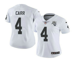 Women's Las Vegas Raiders White #4 Derek Carr 2020 Inaugural Season Vapor Untouchable Limited Stitched Jersey