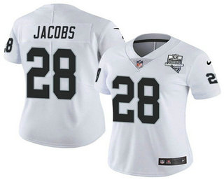 Women's Las Vegas Raiders White #28 Josh Jacobs 2020 Inaugural Season Vapor Untouchable Limited Stitched Jersey