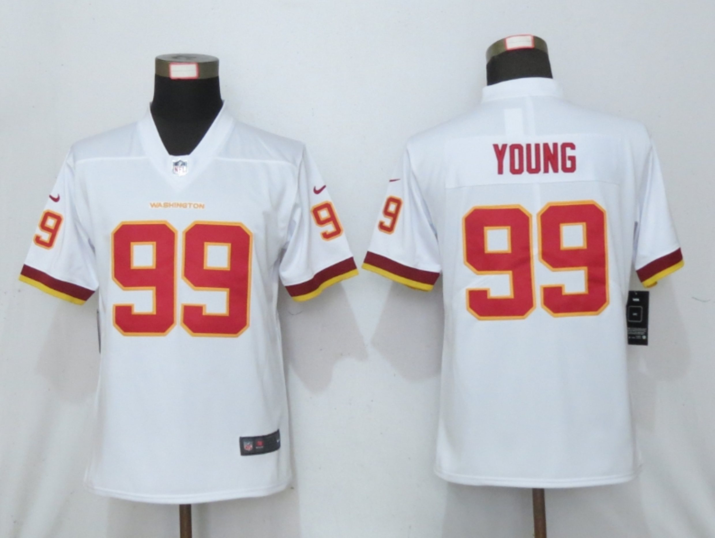 Women's Washington Redskins #99 Chase Young White NEW 2020 Vapor Untouchable Stitched NFL Nike Limited Jersey