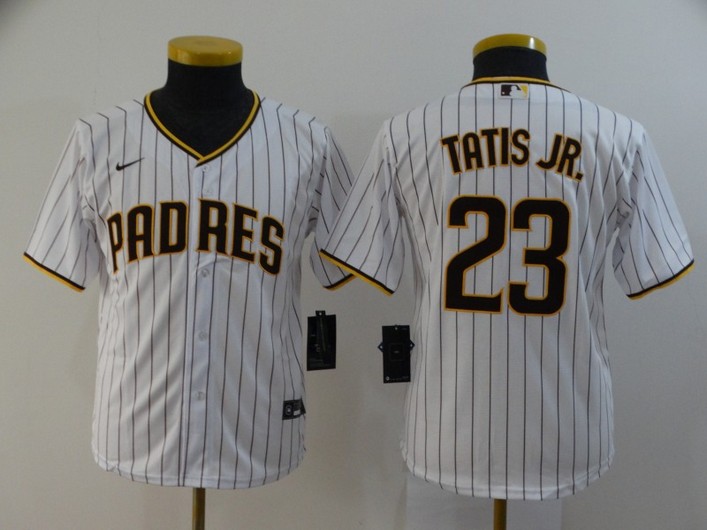 Youth San Diego Padres #23 Fernando Tatis Jr. White Stitched MLB Cool Base Nike Jersey