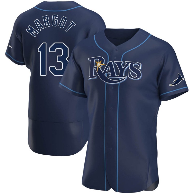 Men's Tampa Bay Rays #13 Manuel Margot Navy Alternate Nike Jersey