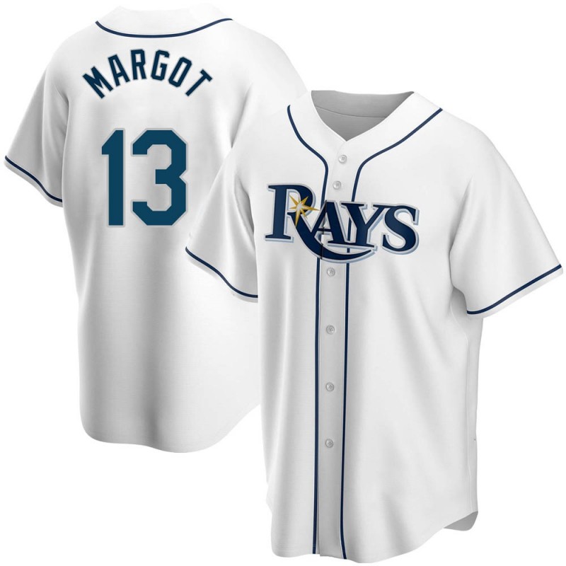 Men's Tampa Bay Rays Replica #13 Manuel Margot White Home Nike Jersey