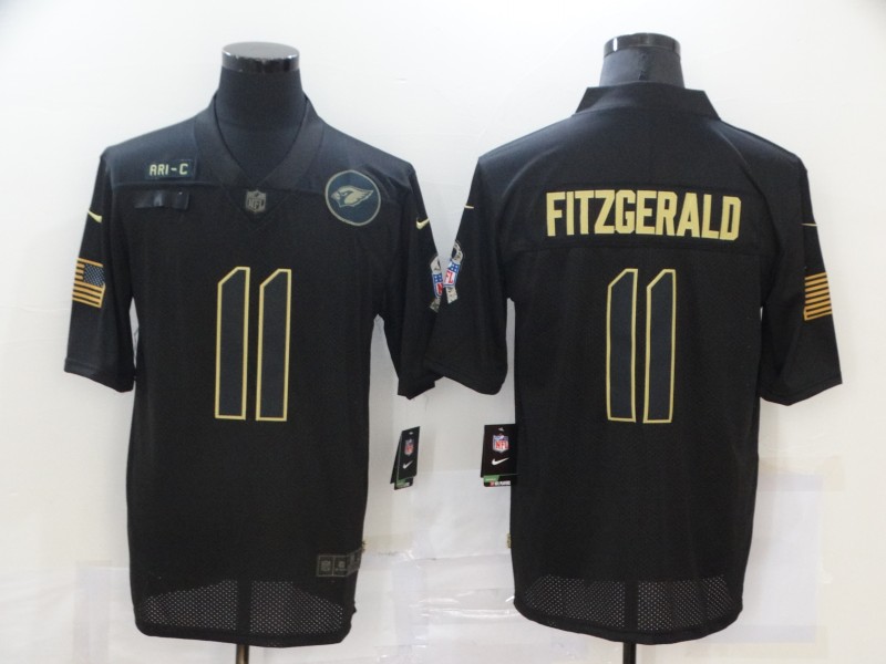 Men's Arizona Cardinals #11 Larry Fitzgerald Black 2020 Salute To Service Stitched NFL Nike Limited Jersey