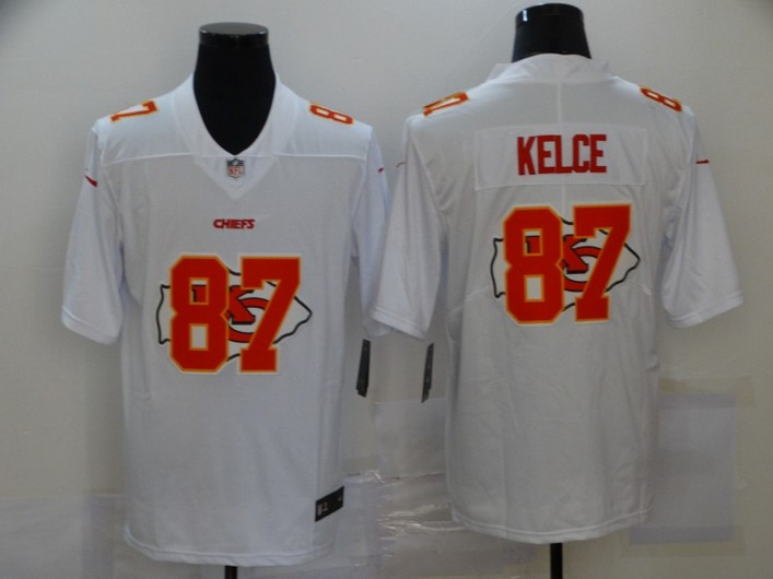 Men's Kansas City Chiefs #87 Travis Kelce White 2020 Shadow Logo Vapor Untouchable Stitched NFL Nike Limited Jersey