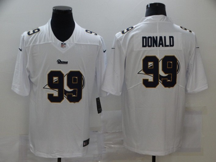 Men's Los Angeles Rams #99 Aaron Donald White 2020 Shadow Logo Vapor Untouchable Stitched NFL Nike Limited Jersey