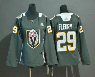 Youth Vegas Golden Knights #29 Marc-Andre Fleury Gray Dia De Los Muertos Adidas Jersey