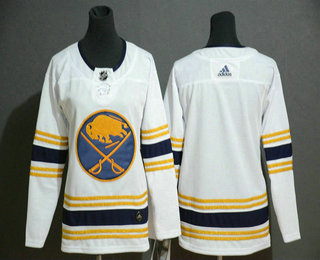 Youth Buffalo Sabres Blank White With Gold 50th Anniversary Adidas Stitched NHL Jersey