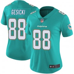 Women's Miami Dolphins #88 Mike Gesicki Limited Aqua Team Color Vapor Untouchable Jersey