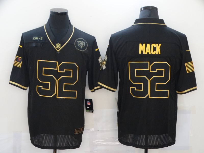 Men's Chicago Bears #52 Khalil Mack Black Gold 2020 Salute To Service Stitched NFL Nike Limited Jersey