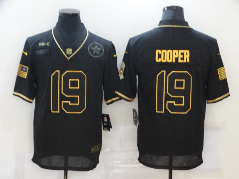 Men's Dallas Cowboys #19 Amari Cooper Black Gold 2020 Salute To Service Stitched NFL Nike Limited Jersey