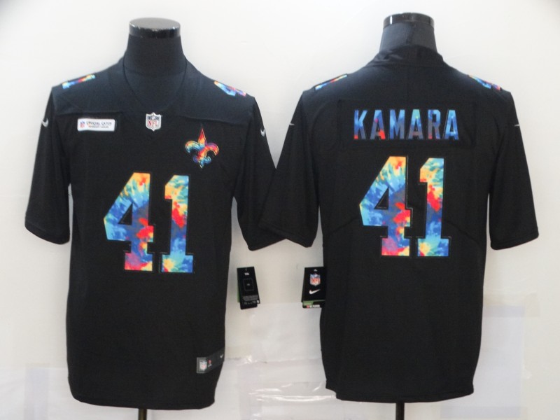 Men's New Orleans Saints #41 Alvin Kamara Multi-Color Black 2020 NFL Crucial Catch Vapor Untouchable Nike Limited Jersey