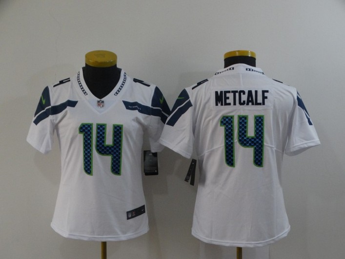 Women's Seattle Seahawks #14 D.K. Metcalf White 2017 Vapor Untouchable Stitched NFL Nike Limited Jersey