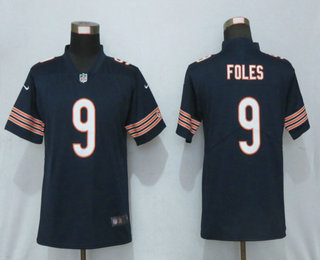 Women's Chicago Bears #9 Nick Foles Blue 2017 Vapor Untouchable Stitched NFL Nike Limited Jersey