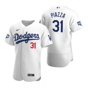 Los Angeles Dodgers #31 Mike Piazza White 2020 World Series Champions Jersey