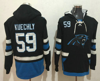 Men's Carolina Panthers #59 Luke Kuechly NEW Black Pocket Stitched NFL Pullover Hoodie