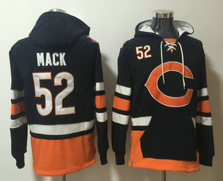 Men's Chicago Bears #52 Khalil Mack NEW Navy Blue Pocket Stitched NFL Pullover Hoodie