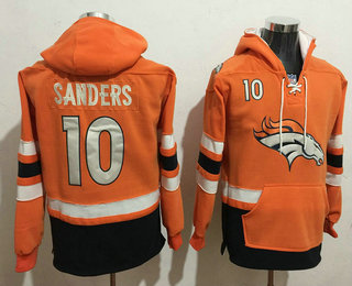 Men's Denver Broncos #10 Emmanuel Sanders 2016 Orange Team Color Stitched NFL Hoodie