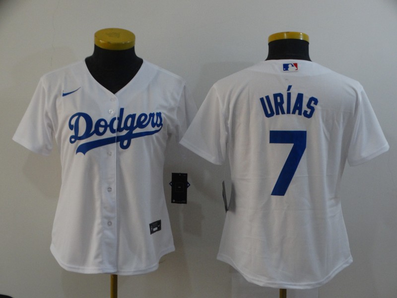 Women's Los Angeles Dodgers #7 Julio Urias White Stitched MLB Cool Base Nike Jersey