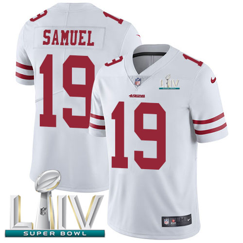 Nike 49ers #19 Deebo Samuel White Super Bowl LIV 2020 Men's Stitched NFL Vapor Untouchable Limited Jersey