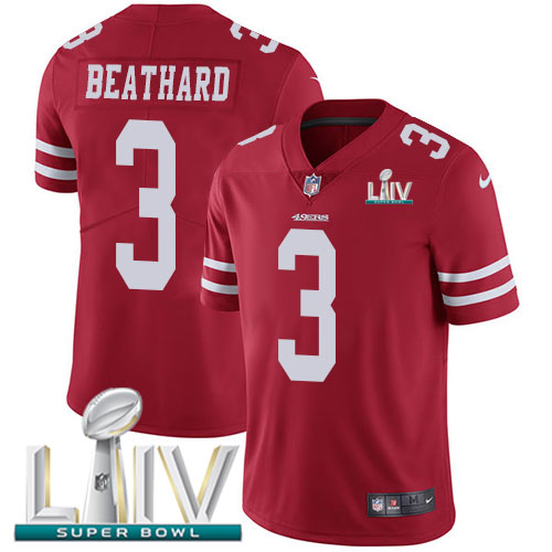 Nike 49ers #3 C.J. Beathard Red Super Bowl LIV 2020 Team Color Men's Stitched NFL Vapor Untouchable Limited Jersey