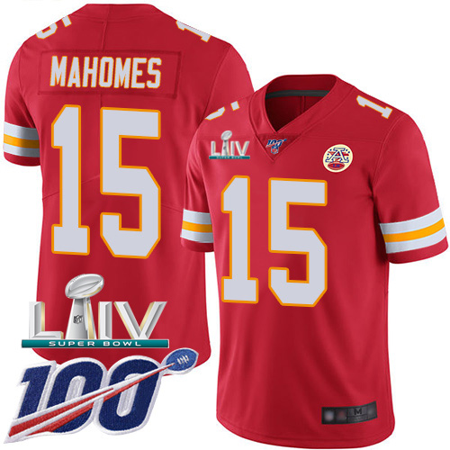 Nike Chiefs #15 Patrick Mahomes Red Super Bowl LIV 2020 Team Color Men's Stitched NFL 100th Season Vapor Untouchable Limited Jersey